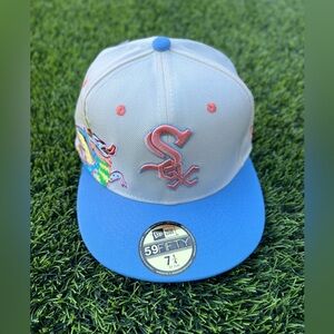 New era White Sox Blue Baseball Cap with Pink Logo